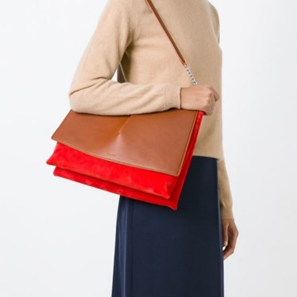 Jil sander color block shoulder bag